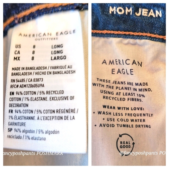 AEO MOM jeans high waisted five pocket ankle length long like new stretch tall - Picture 8 of 17